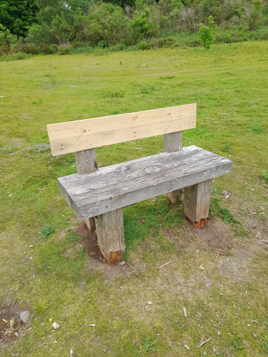 Great to see the bench has been mended. 
Maybe you would like to come sit or stand in Kettil’stoun Mains and enjoy some 'Leisure' time there..

Leisure by WHDavies 

What is this life if, full of care,
We have no time to stand and stare.