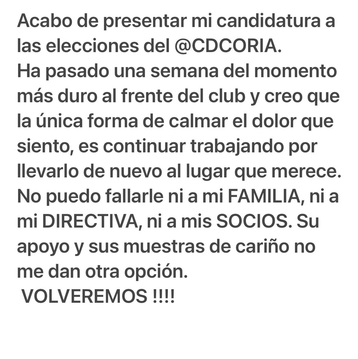 Candidatura elecciones <a href="/CDCORIA/">Club Deportivo Coria</a>