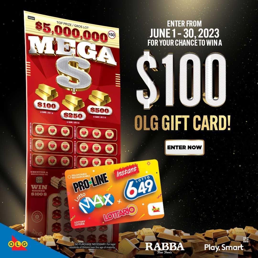 Rabba Fine Foods on Twitter "Rabba has partnered with OLG to bring you a chance to win a 100