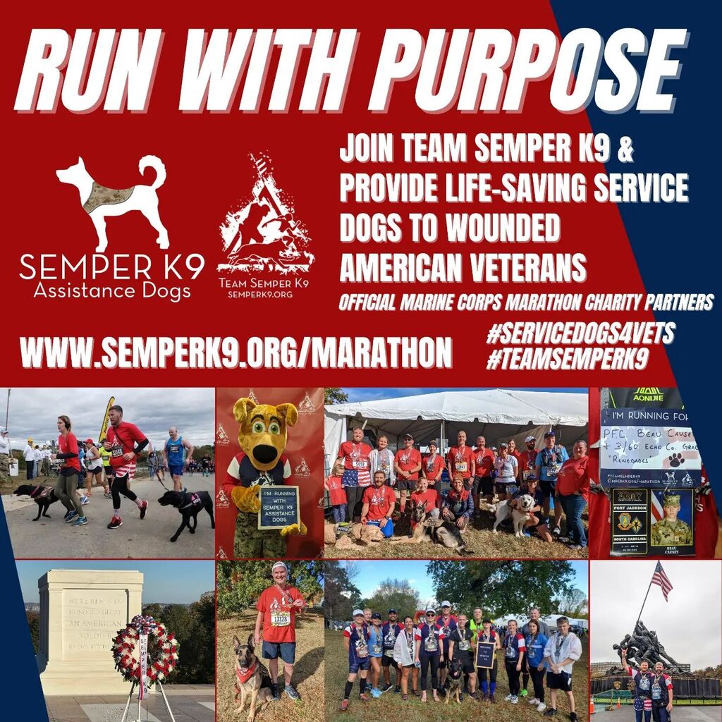 The Marine Corps Marathon is officially SOLD OUT but @teamsemperk9 has openings on our charity team! Find out how to sign up at ift.tt/hWrgdzI 

#MarineCorpsMarathon #runwithsemperk9 #runwithpurpose #runwiththemarines #marathon #semperk9 #TeamS… instagr.am/p/CtHprIDOvpb/