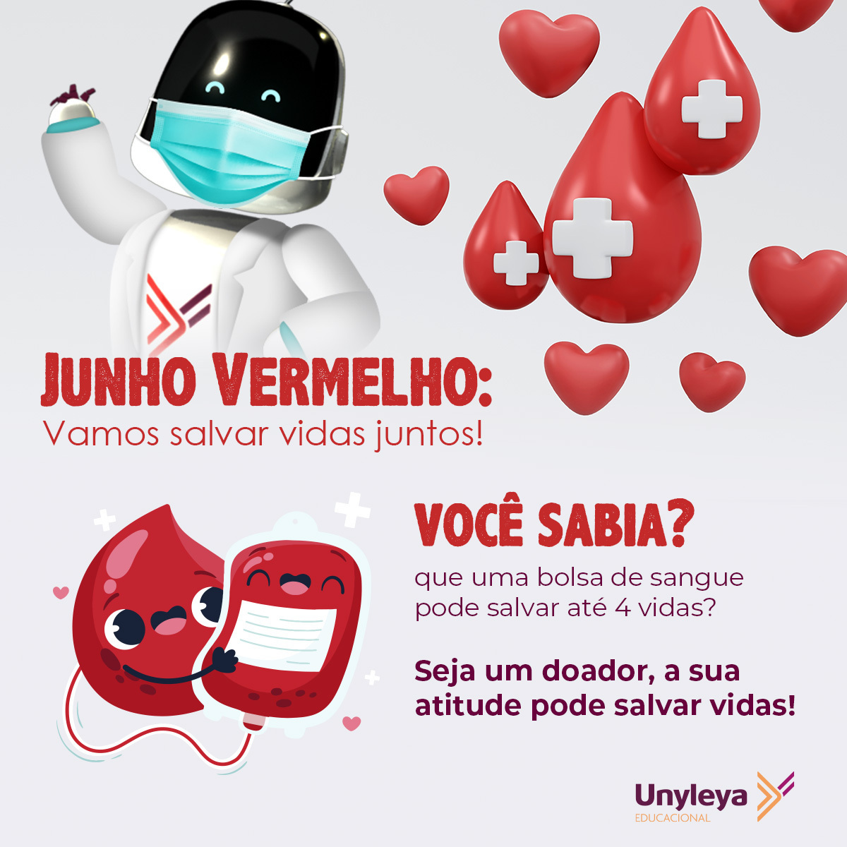 Uma bolsa de sangue, que geralmente contém cerca de 450 mililitros (ml) de sangue, pode ajudar a salvar até quatro vidas.❤❤❤❤
#junhovermelho #doaçãodesangue #doador #unyleyaeducacional #colaboradores #doesangue #doevida