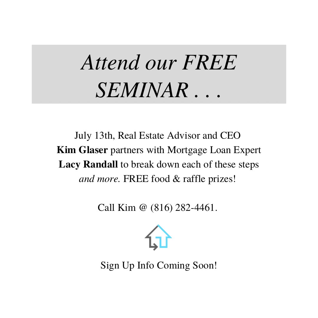 July 13th, mark your calendars for a #FREE seminar on the home-buying process, with #FOOD and #PRIZES !! 📷 hosted by Kim Connects Realty Team and Mortgage Loan Expert Lacy Randall! More info coming soon... and did we mention FREE FOOD and PRIZES ?? 📷
#missourirealty