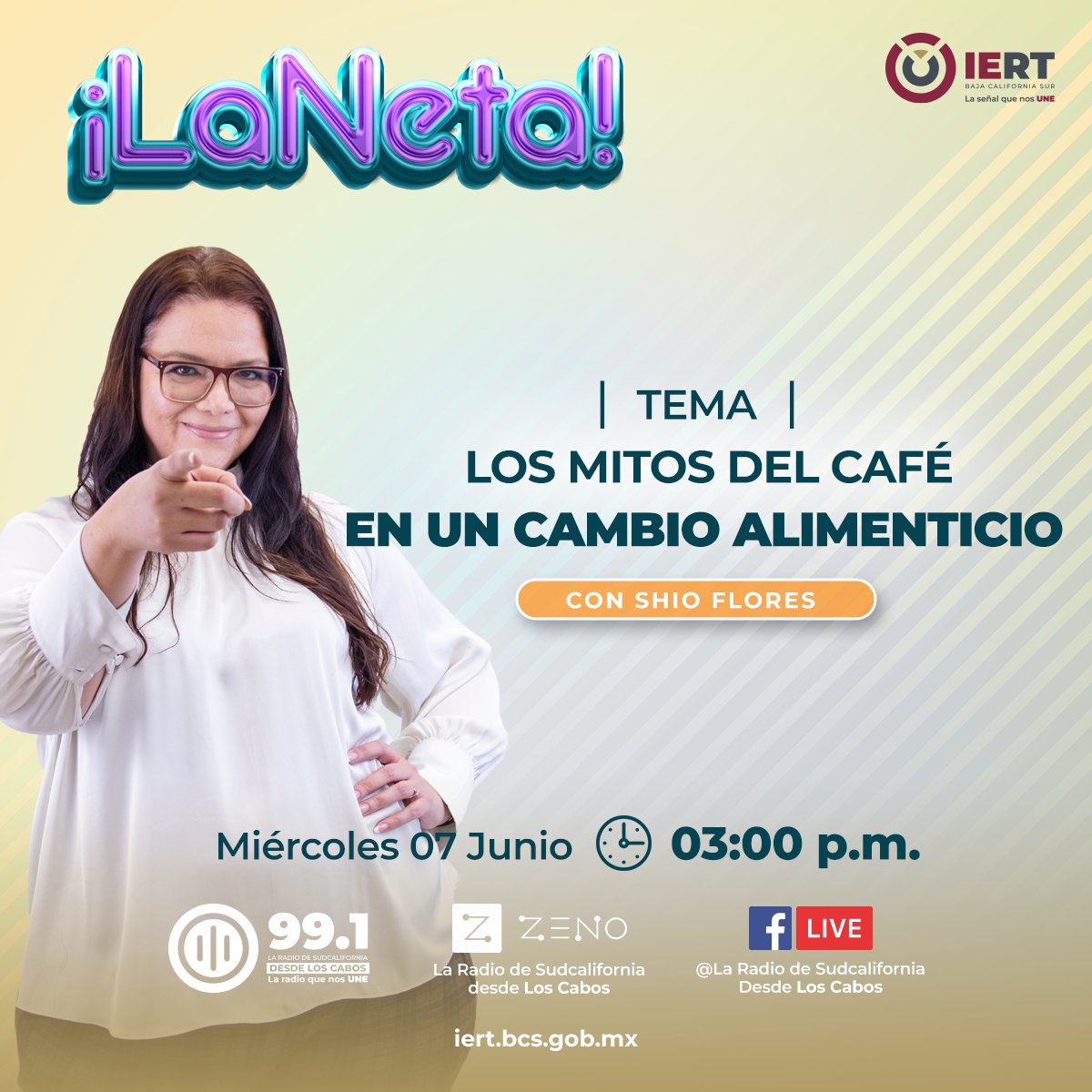 IertbcsO's tweet photo. 📷¿Eres amante del café y te preocupa su consumo en tus nuevos buenos hábitos alimenticios? Acompáñanos en La Neta y conoce los mitos y las realidades con la nutrióloga experta invitada. https://t.co/ii7Y6m22Kk