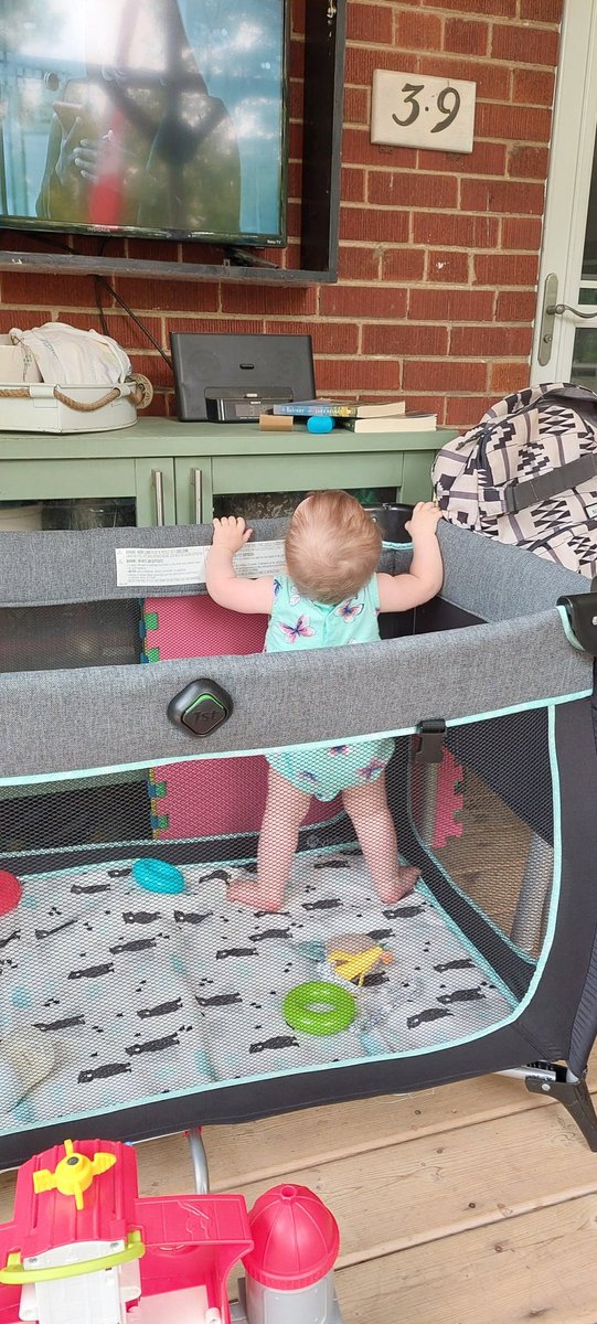 tomsmybeagle's tweet photo. Somebaby likes watching #Corrie on the back deck 🥰😁 #ExcuseTheMess https://t.co/7jzqkChDw0