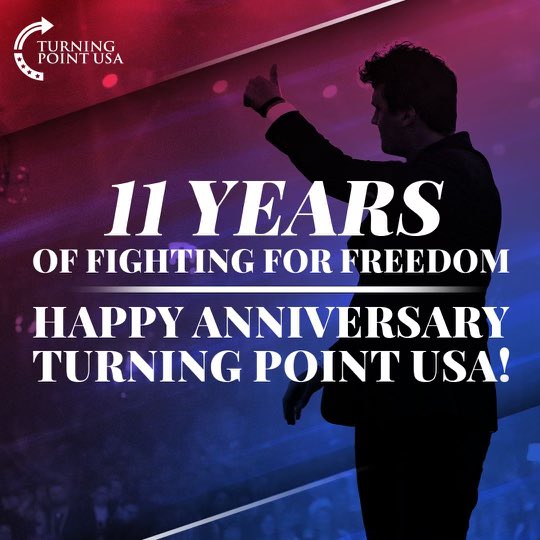 TpusaUofL's tweet photo. Happy Anniversary Turning Point USA!! https://t.co/cpkeGxziwE