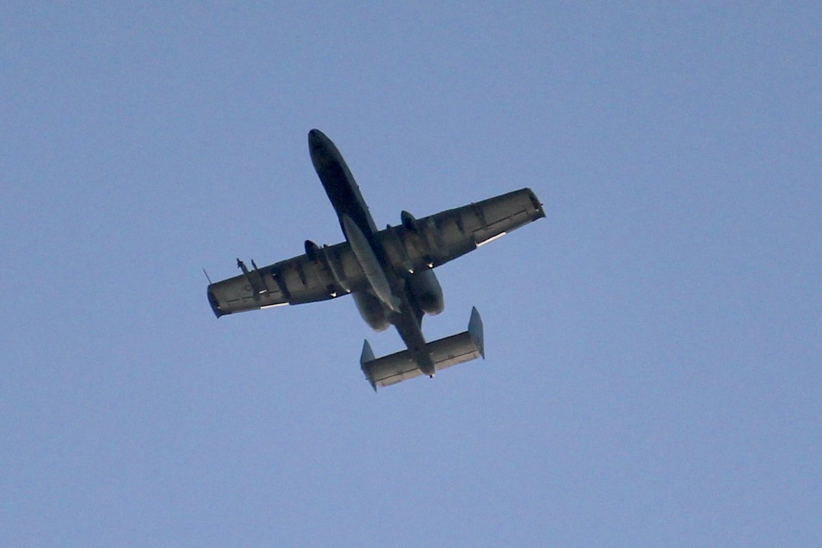 Who-hooo!! #A10Thunderbolts inbound @GPAPassenger #Prestwick and right over the house too 😁😁#Warthog #AvGeek #gardenspotting @ #beeroclock