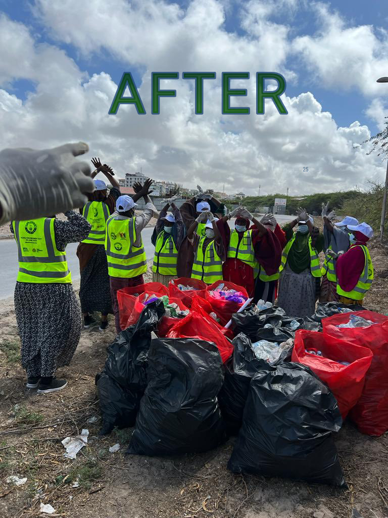 AfrSolution's tweet photo. Together @MoECC_Somalia⁩ Plastics cleaned &amp; raised awareness #BeatPlasticPollution #HalaneComp 4 #WorldEnvironmentDay2023, collected plastics transfd @CompanyAfrican Plant 4 solutions to♻️ 2Produce Durable Rooftile &amp; marketable product @KhadijaMakhzumi⁩ @TarikIs56730034⁩ https://t.co/p9Bb6R1dND