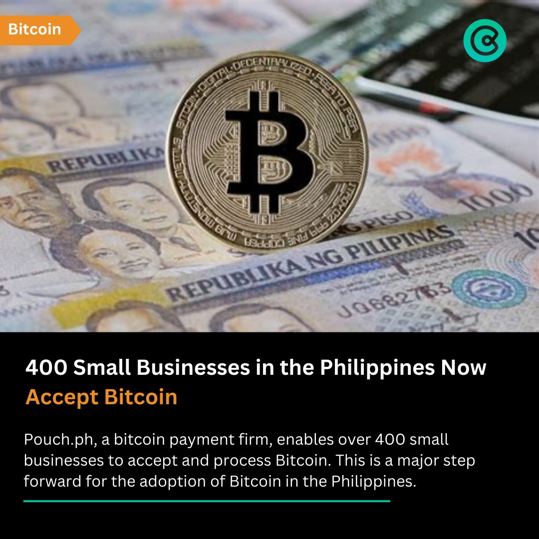 400 Small Businesses in the Philippines Now Accept Bitcoin Pouch,ph, a  bitcoin payment firm, enables over 400 small businesses to accept and  process Bitcoin. This is a major step forward for the
