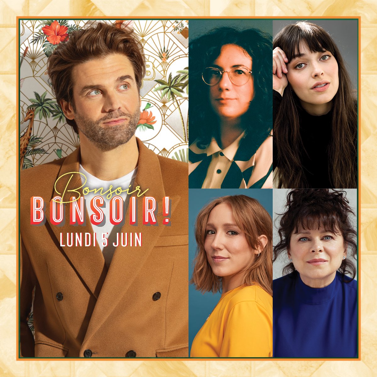Bonsoir Bonsoir ! (@bonsoirbonsoir_) on Twitter photo Ce soir:
🎹 Alexandra Stréliski en entrevue et en musique;
🦈 Maude Landry;
✨ Rosalie Bonenfant;
🎬 Martine Francke;
🪓 et lancer de haches avec <a href="/SimonBoulerice/">Simon Boulerice</a> et <a href="/NPetrowski/">Nathalie Petrowski</a>
—🕘21h📺ICI TÉLÉ— Ce soir:
🎹 Alexandra Stréliski en entrevue et en musique;
🦈 Maude Landry;
✨ Rosalie Bonenfant;
🎬 Martine Francke;
🪓 et lancer de haches avec <a href="/SimonBoulerice/">Simon Boulerice</a> et <a href="/NPetrowski/">Nathalie Petrowski</a>
—🕘21h📺ICI TÉLÉ—
