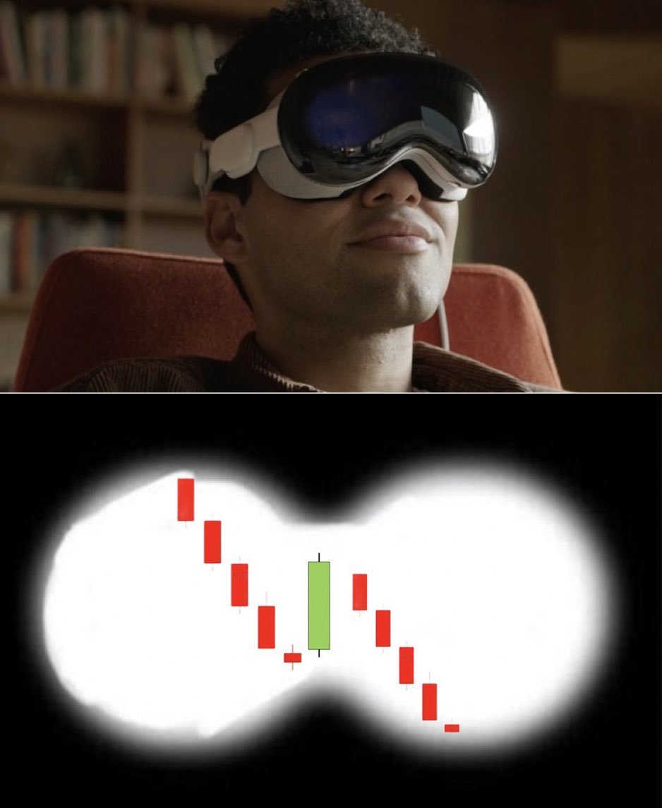Me checking my portfolio with apple’s new AR headset: