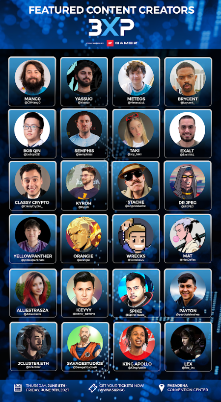 3XPgg's tweet photo. We're bringing in esports pros &amp; content creators to take on the best web3 content creators in the @Brave #3XP Esports Arena. Who do you have your money on?💰

Full List 👇 https://t.co/R2VLe2Krm5