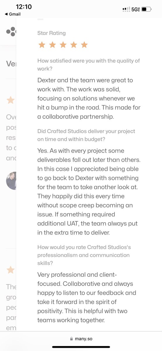 Another client review from many.so this has been an excellent ongoing partnership for the last 2 years. 🏆

See full review here: many.so/profile/crafte…