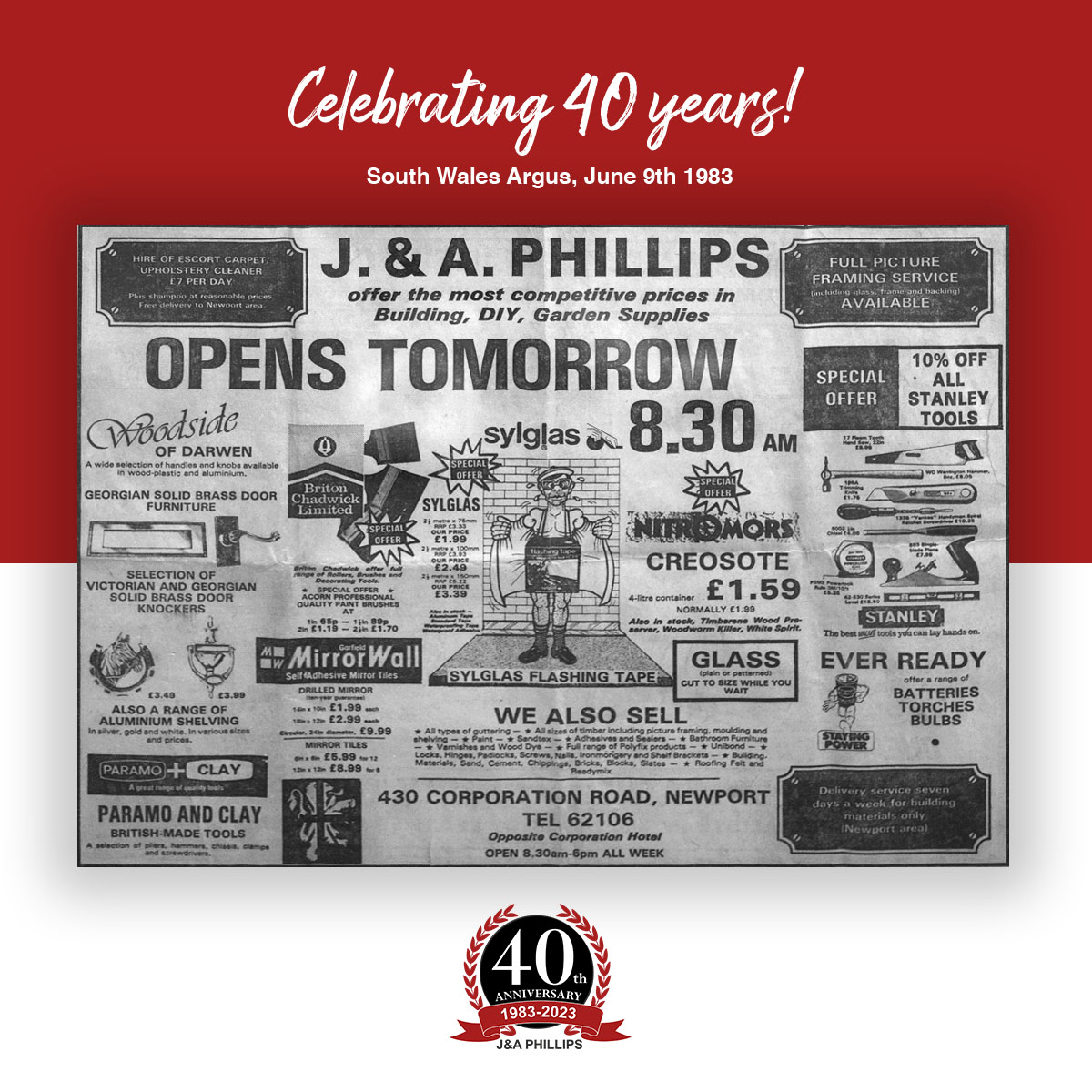 Here's a little trip down memory lane from June 1983 when <a href="/southwalesargus/">South Wales Argus</a> published an article about our opening day! Difficult to believe where the past 40 years have gone! #newport #porthour <a href="/PortHour/">PortHour</a>  <a href="/JournoJB/">Jo Barnes</a>