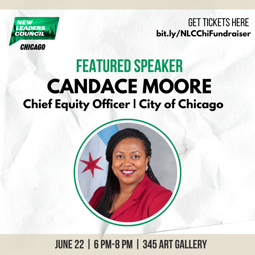 We’re thrilled to have <a href="/CandaceMoore56/">Candace Moore</a>, Chief Equity Officer of the City of <a href="/chicago/">City of Chicago</a>, as our keynote speaker for our June 22nd showcase! Candace has a passion for intentional work &amp; an unwavering determination to effect change.

🎟️ Secure your seat today: bit.ly/NLCChiFundrais…