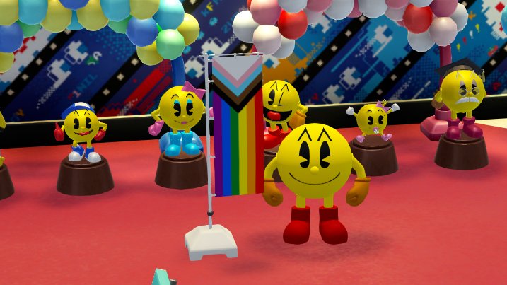 x_khou's tweet photo. Have you ever wanted to have pride flags in your Pac-Man Museum+ arcade? Well now you can! This mod lets you pick from 13 different pride flags to replace the 4 flags in Pac-Man Museum+. Happy Pride Month, everybody! 🏳️🌈🏳️⚧️
#PrideMonth #Pride #PacMan #PacManMuseumPlus https://t.co/lCJGhsjf0J