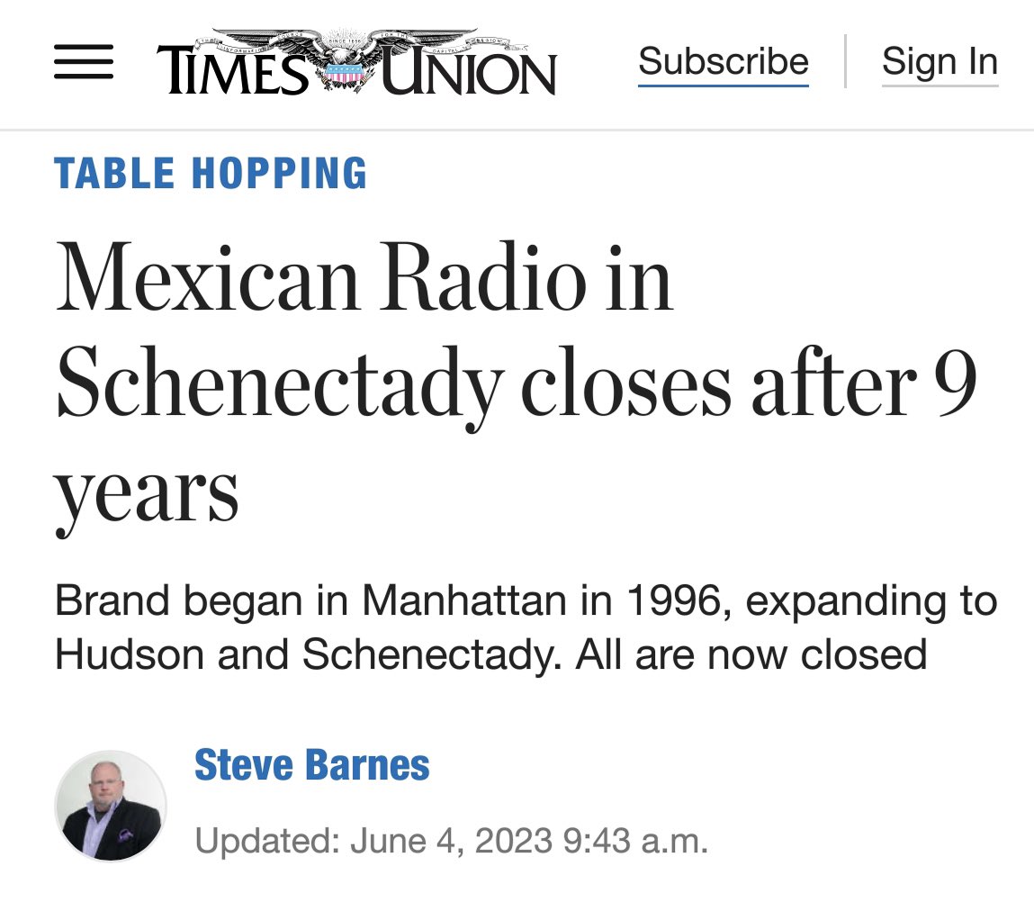 TRUMP’S FAULT
(not over-expansion and
dead downtown Schenectady)

“…but its troubles began in 2017, when a 20-year employee was arrested by federal immigration officials, spent months in custody and eventually was returned to his native Mexico, Selden said at the time. The…