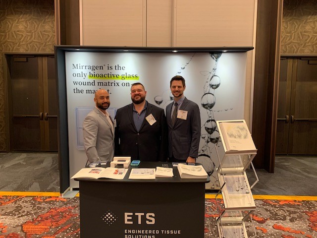ETSWoundCare's tweet photo. Successful first day at WOCN in Las Vegas! Come visit us at booth 104 and learn how we are transforming wound care with bioactive glass. #Mirragen #WOCNext2023. https://t.co/a2hogRGZ85