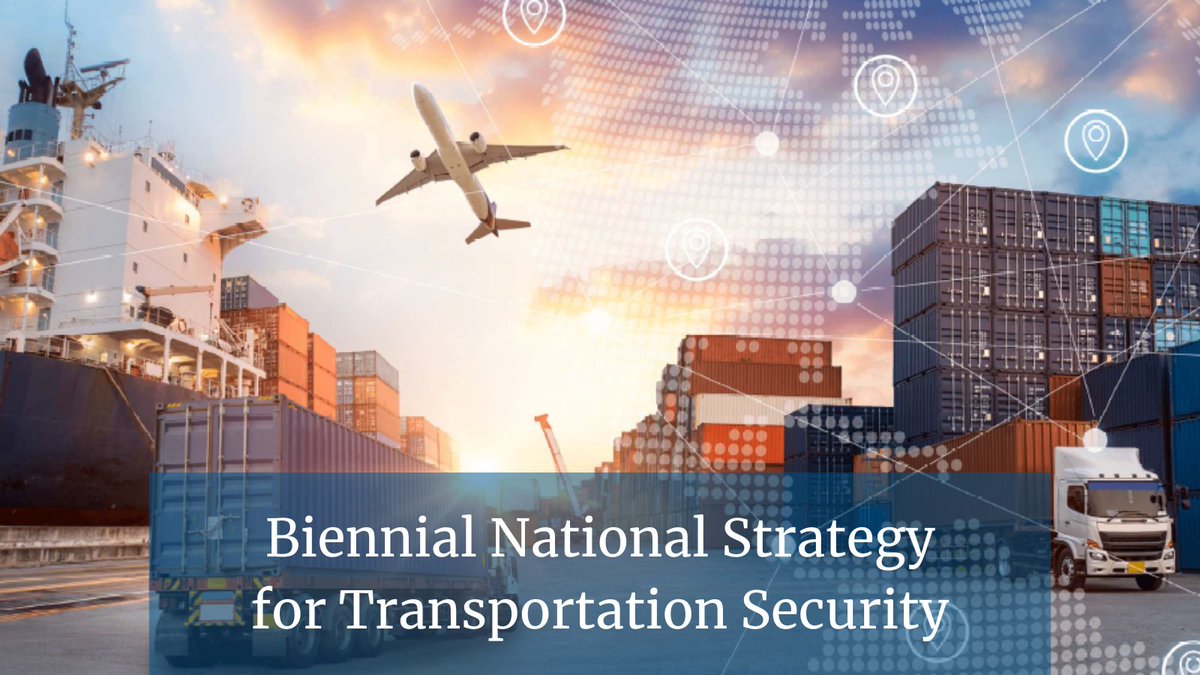 Homeland Security (@dhsgov) on Twitter photo Last Week, <a href="/TSA/">TSA</a> alongside <a href="/USCG/">U.S. Coast Guard</a> and <a href="/USDOT/">U.S. Department of Transportation</a> released the 2023 National Strategy for Transportation Security. The report details a forward-looking, whole-of-government approach to protect our transportation systems from attack.
READ ⬇️
dhs.gov/publication/20… Last Week, <a href="/TSA/">TSA</a> alongside <a href="/USCG/">U.S. Coast Guard</a> and <a href="/USDOT/">U.S. Department of Transportation</a> released the 2023 National Strategy for Transportation Security. The report details a forward-looking, whole-of-government approach to protect our transportation systems from attack.
READ ⬇️
dhs.gov/publication/20…