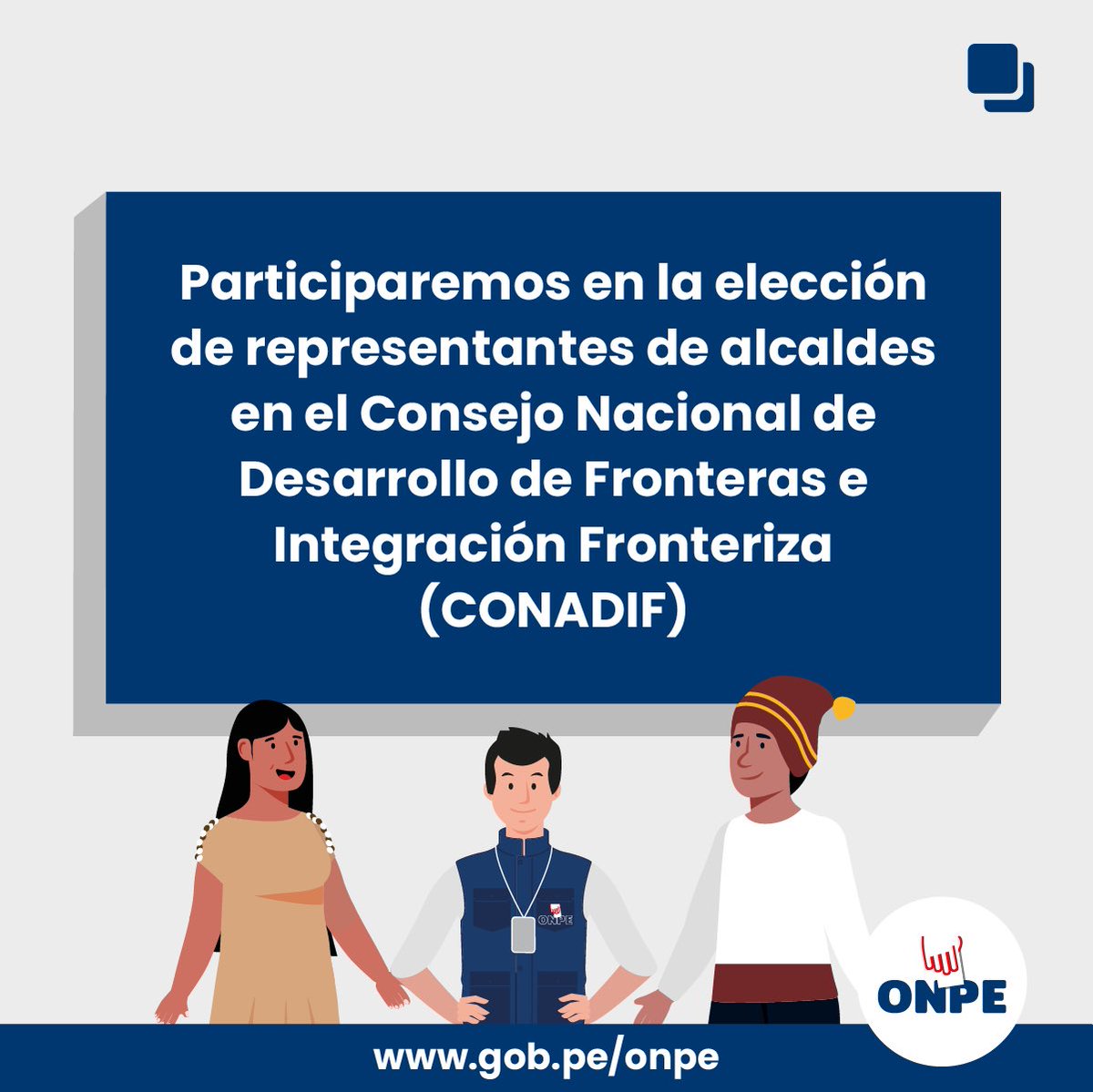 ONPE_oficial's tweet photo. #ONPEinforma | Este 6 de junio se realizarán las elecciones para elegir representantes al Consejo Nacional de Desarrollo de Fronteras e Integración Fronteriza (#CONADIF). Conoce los detalles de este proceso electoral.

Más información aquí: https://t.co/vU39TXi6FT https://t.co/9P9Vwt4e4y