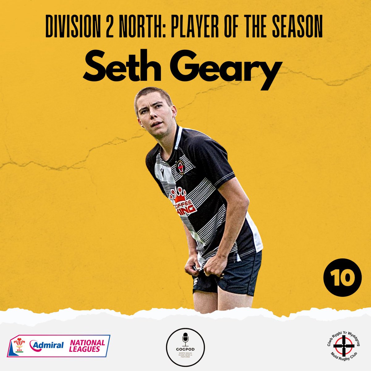 GogPod's tweet photo. 🔟 𝗙𝗹𝘆-𝗛𝗮𝗹𝗳

Team of the Season Fly-Half in Div 2N is:  @SethGeary310 | @moldrfc 

#Div2N #GogPodTOTS https://t.co/dprcC9D9eQ