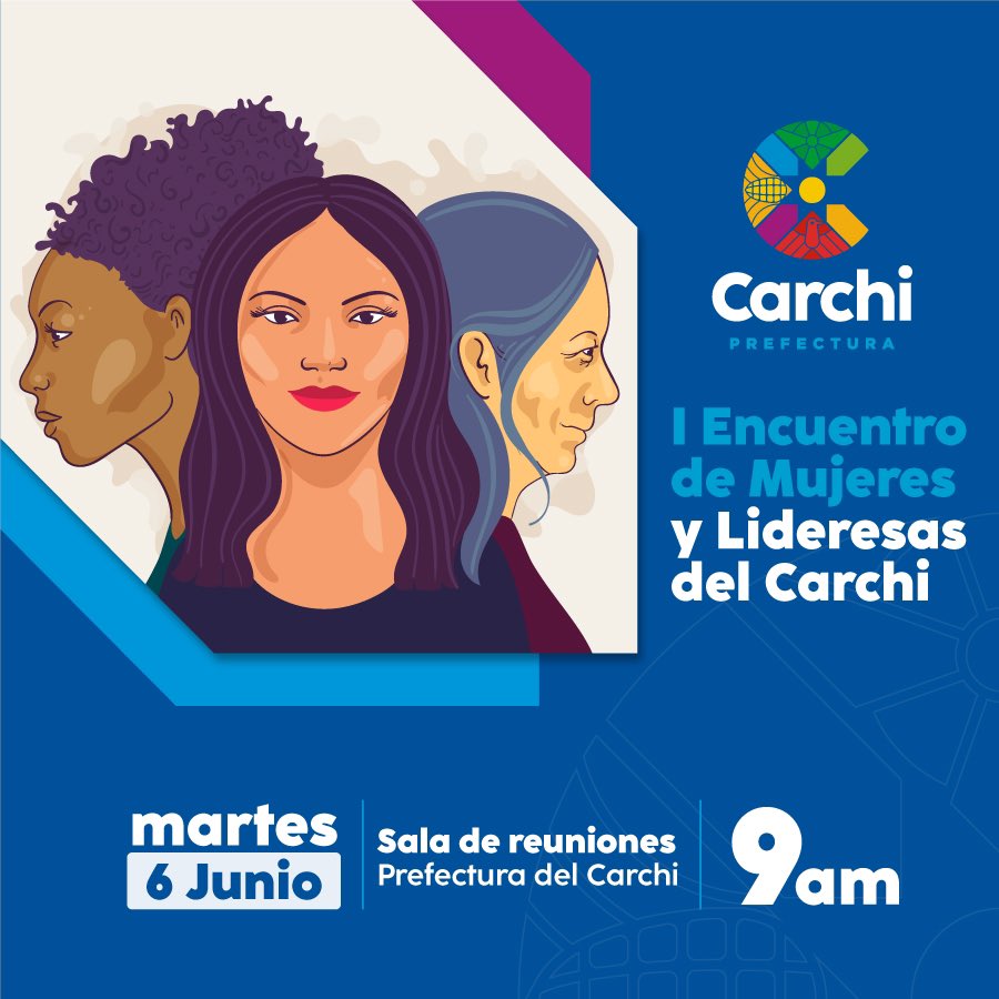 CarchiPrefectur's tweet photo. Desde #LaNuevaPrefectura nos complace invitar a todas las mujeres carchenses al Primer Encuentro de Mujeres y Lideresas del Carchi. 

¡Unámonos por un futuro equitativo para todas y todos!

#ComenzamosJuntos https://t.co/TAJxh5lEjG