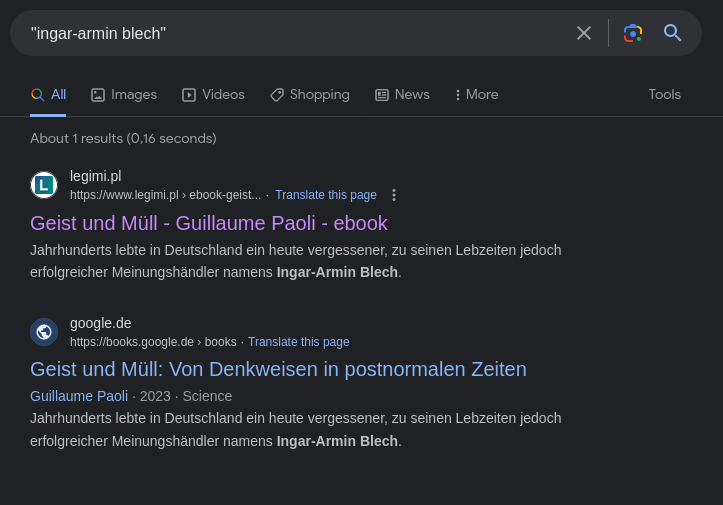 doxanthropos's tweet photo. Wer ist eigentlich Ingar-Armin Blech? https://t.co/DbUUoTK47l