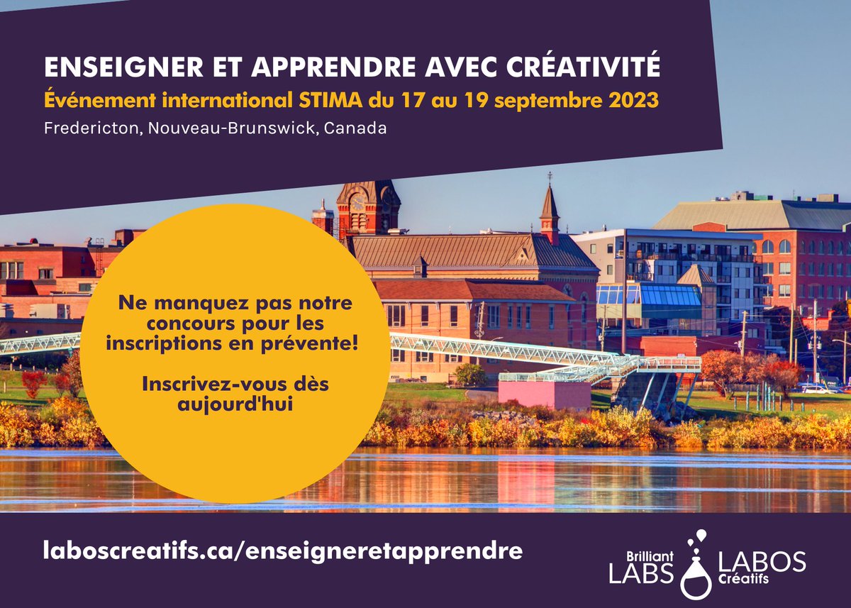 Si vous êtes à la recherche d'ateliers pratiques sur la #Biofabrication, RDV à l'événement Enseigner et Apprendre avec Créativité du 17 au 19 septembre à Fredericton, N.-B., Canada.
| bit.ly/3IYiLA7 
-
#CombattreLaPollutionPlastique #JourneeMondialeDeLenvironnement