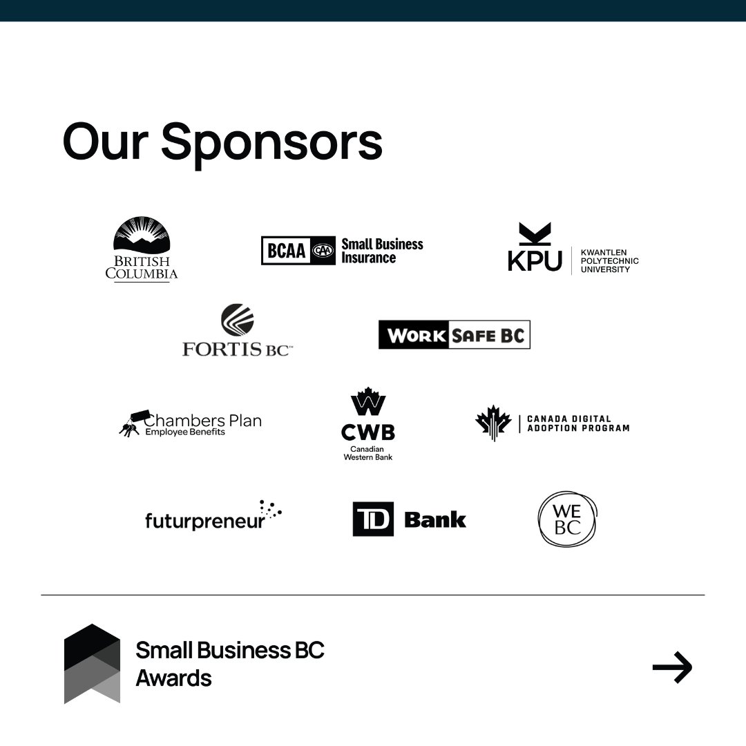 SmallBusinessBC's tweet photo. Thank you to everyone who participated in the 2023 #SBBCAwards & congrats to our winners:
👏Business Impact: The Speckled Sow
👏Best Youth Entrepreneur: @myOVRY
👏E-Commerce Experience: Mint Cleaning
👏Premier's People's Choice: Discovery Fabrics
https://t.co/qT5KBe7wsE https://t.co/C9lz38U8av
