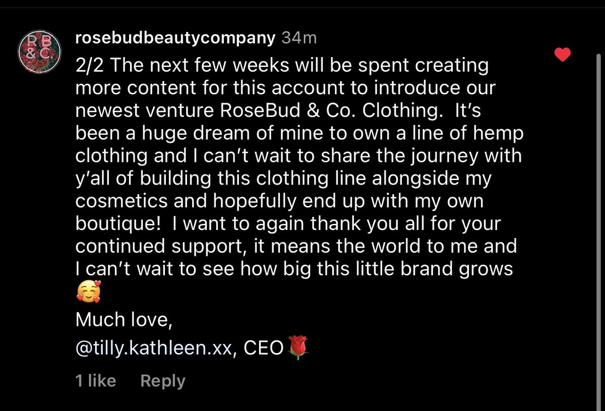 RoseBud_Co's tweet photo. Please take some time to read our big brand announcement 🥰🌹 https://t.co/itTwXvRROu