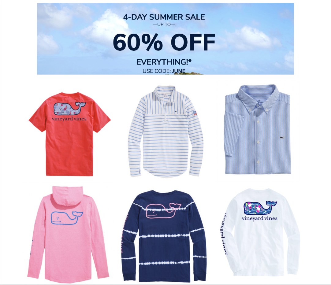 🔥🔥🔥 Last day!!! Use code JUNE to score up to 60% off at Vineyard Vines today! ad: shopstyle.it/l/bW989

#vineyardvines #deals