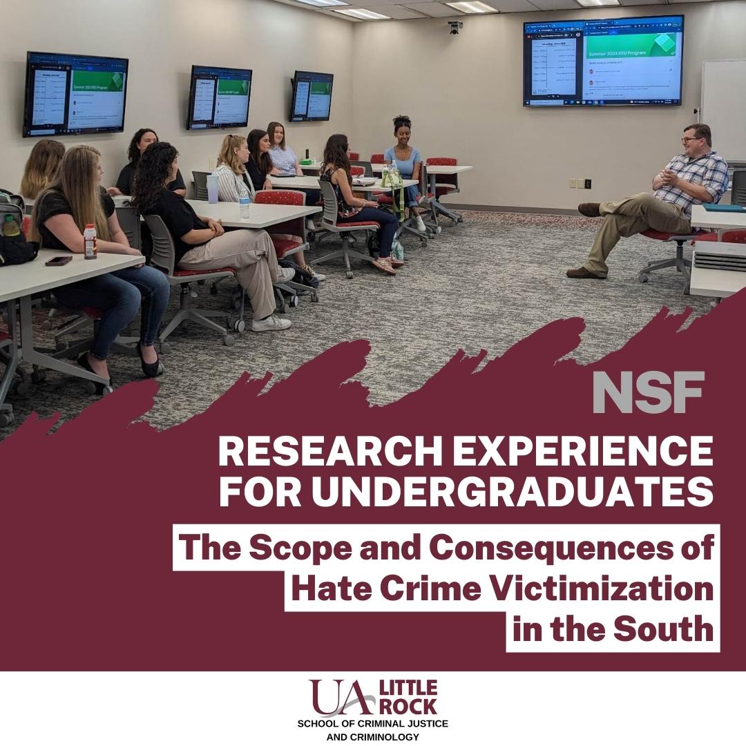 UALRSCJC's tweet photo. Welcome to our @NSF Research Experience for Undergraduates cohort! These students have joined us from universities across the country to develop their research skills through their work on year two of "The Scope and Consequences of Hate Crime Victimization in the South." https://t.co/3l38qYyabz