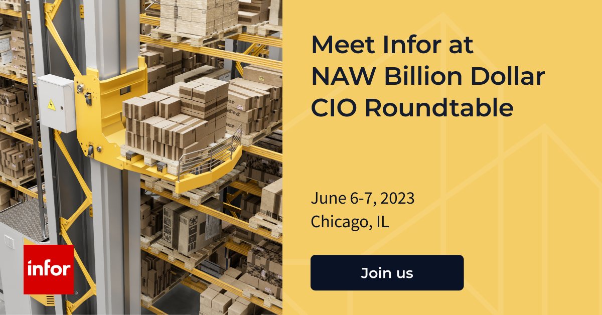 Join #TeamInfor at the NAW Billion Dollar CIO Roundtable June 6-7! bit.ly/45OKKfG
