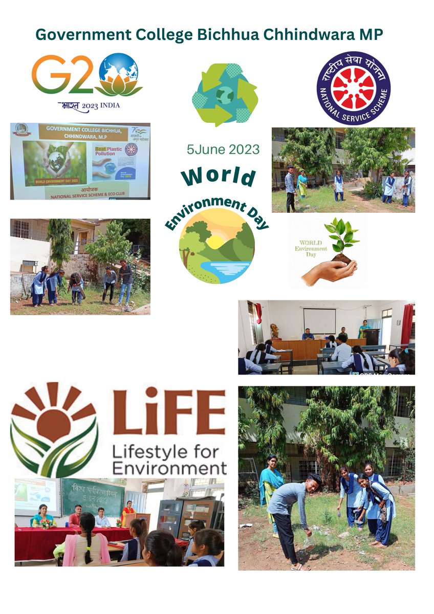 NSSUnit_bichhua's tweet photo. On the occasion of #WorldEnvironmentDay NSS Unit Government College Bichhua conducted a cleanliness activity at College Campus and speech on plastic free India. #LifeforEnvironment
@NSSRDBhopal
@NSSCELLGOVMP
@nssrdvvjbp
@DrChahal1
@_NSSIndia https://t.co/356FoBLZWe