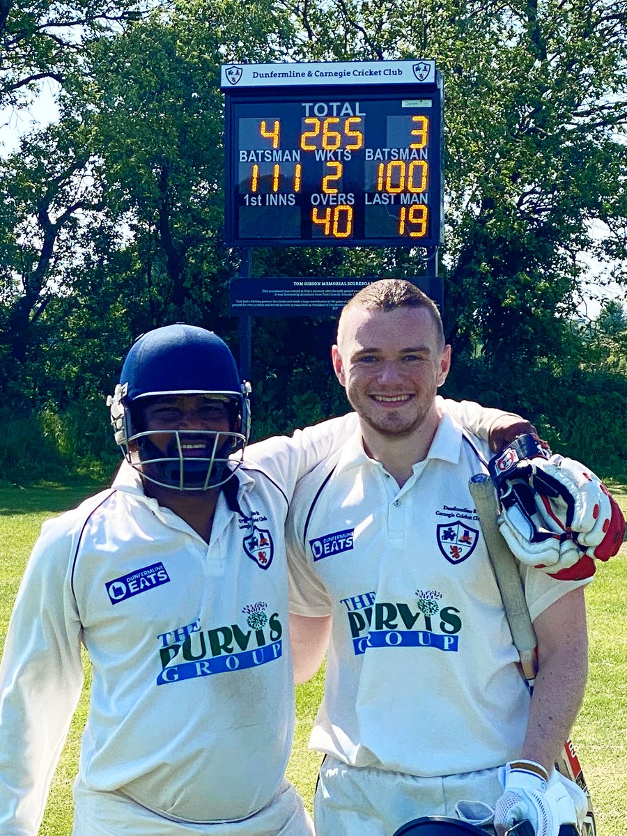 dunfandcarnegie's tweet photo. Sunday was a better day for the 1s. Playing Forrest St Lawrence a score of 265 was posted. Vasu Reddy &amp; Chris Hill scored unbeaten hundreds. An excellent achievement. The score proved too much and we came on top comfortable winners. Well done Vasu and Chris on his 1st senior ton. https://t.co/9d96jYV8yb