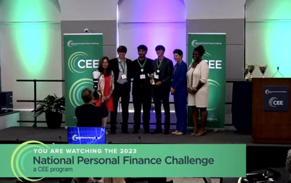 Congratulations to the Kansas champion Personal Finance team from <a href="/AndoverHighKS/">Andover (KS) High School</a> for their 4th place finish in the National Personal Finance Challenge hosted by the <a href="/ClevelandFed/">Cleveland Fed</a> and sponsored by <a href="/CouncilEconEd/">Council for Economic Education</a>. We are proud of you!