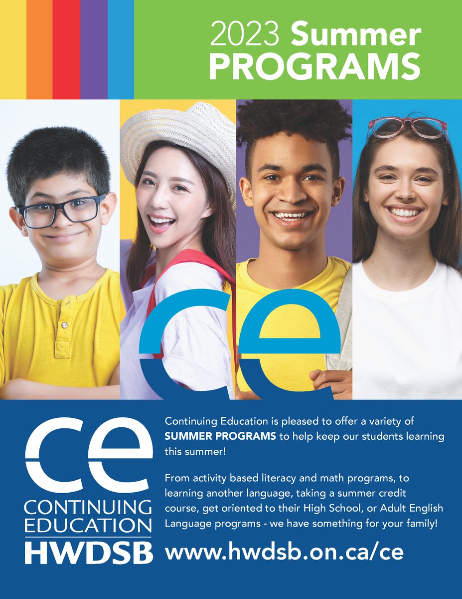 June deadlines are fast approaching for HWDSB's Continuing Education Summer 2023 programs ⌛️ 

From activity-based literacy and math programs to summer credit courses, there are a variety of programs to help keep your family learning this summer!

Details: hwdsb.on.ca/blog/deadlines…