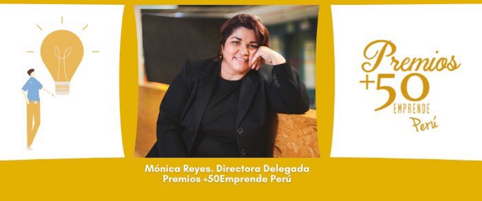 50premios_LATAM's tweet photo. Mónica Reyes @Mokalive es directora delegada de Premios +50Emprende #Perú, que se une al equipo de #LATAM junto a @asotopuentes, homologo en Chile. 

Experta en desarrollar ecosistemas de Emprendimiento e Innovación en Open Future Telefonica. Fundadora de Wayra Perú. https://t.co/pJe7hZzJTy