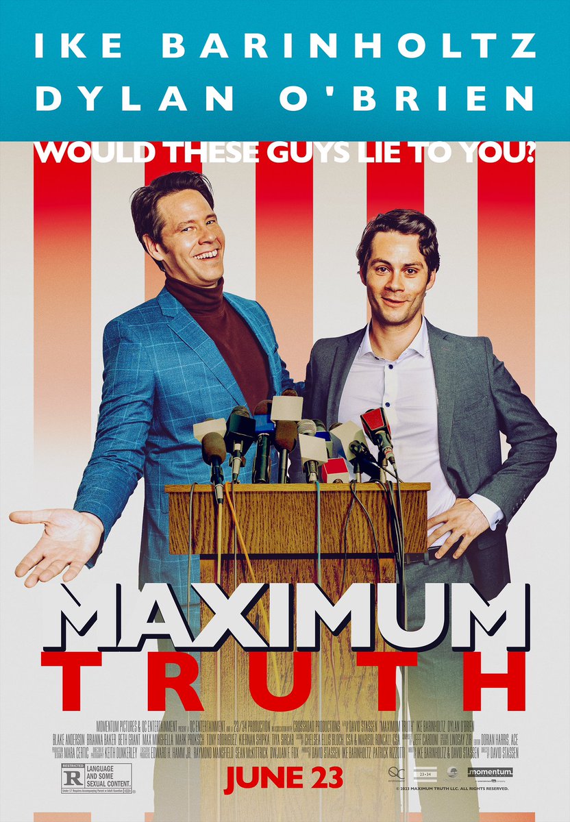 To answer the question on this poster : probably!!
‘Maximum Truth’ in theatres and on demand June 23!
<a href="/ikebarinholtz/">Ike Barinholtz</a> @davidstassen #DylanObrien