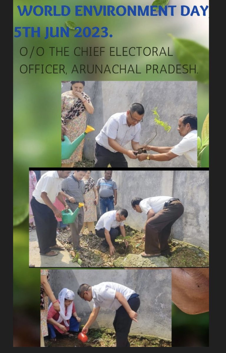 ceoarunachal's tweet photo. Celebration of World Environment Day on 5th June’23 at the O/o CEO Arunachal Pradesh and the various offices of DEOs of the State.
#WorldEnvironmentDay2023
#BeatPlasticPollution
#ECI #SVEEP #gogreen #greenelection #ECIIIDEM #spokespersoneci https://t.co/1r3GYoRiEu