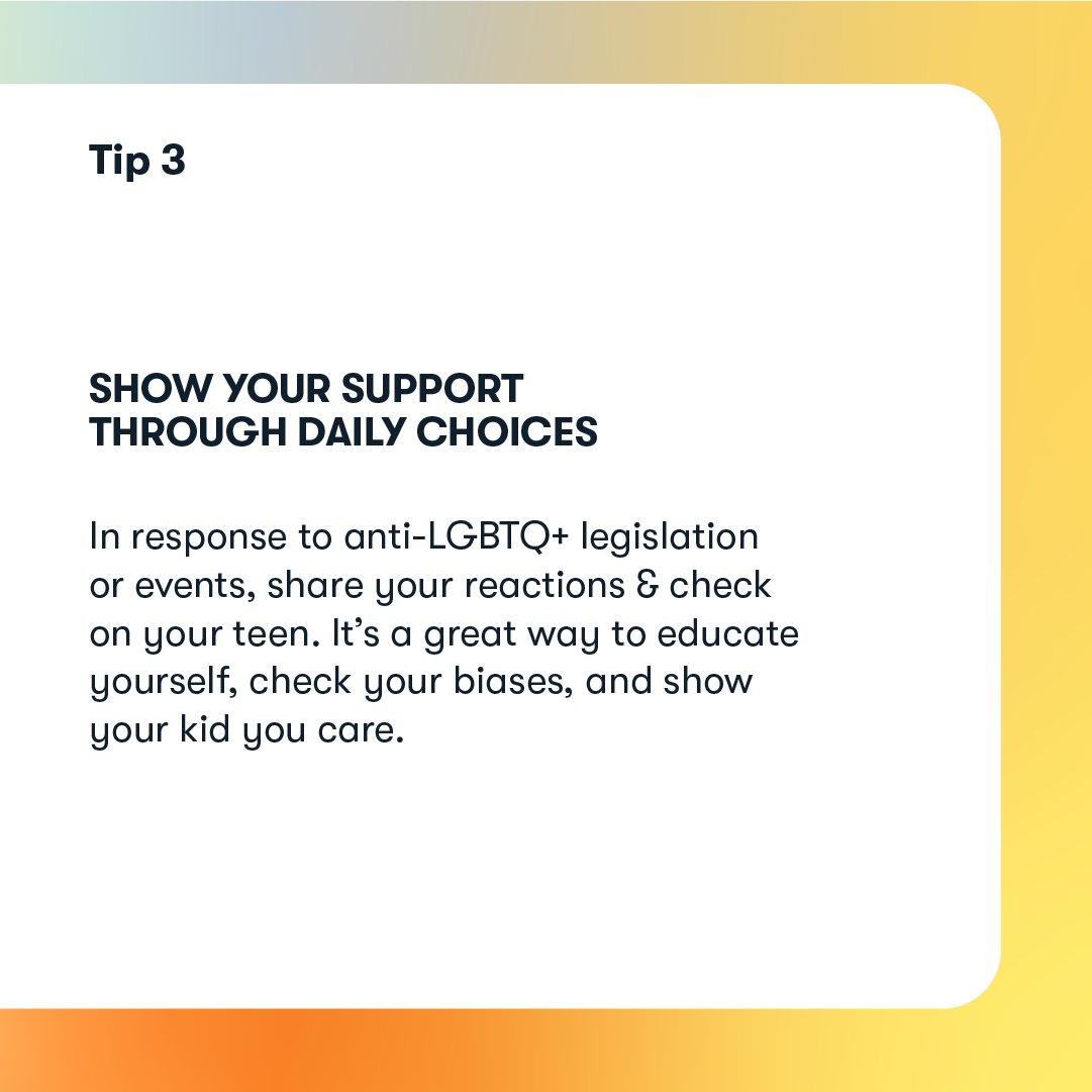 Figuring out your identity can be complicated for teens — one way parents &amp; caregivers can show support is by making their home environment an open and affirming space. 📷 #Pride2023