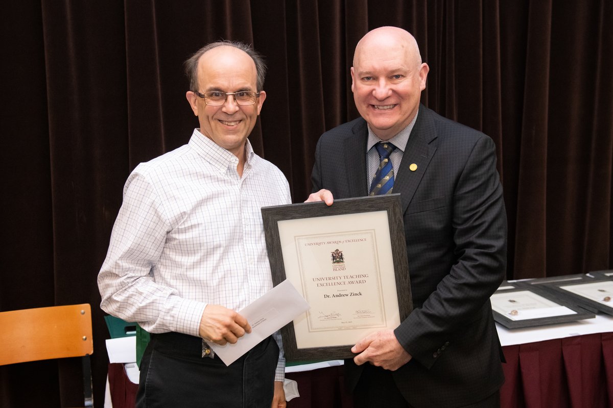 TeachLearnUPEI's tweet photo. We're so excited to share more congratulations to the recipients of University Teaching Excellence Awards  Andrew Zinck and @libbyosgood @upei https://t.co/miNnoLeM6V
