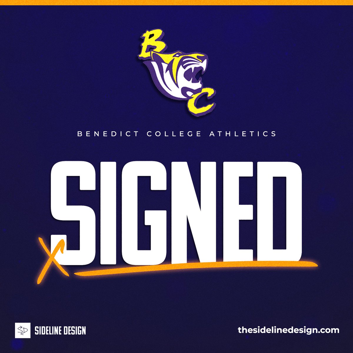 🔏 𝒮𝒾𝑔𝓃𝑒𝒹 🔏

Benedict College is going all the way! 

We are excited to welcome the Tigers to the Sideline team🤝

#SDbuilt // #TheBestofBC