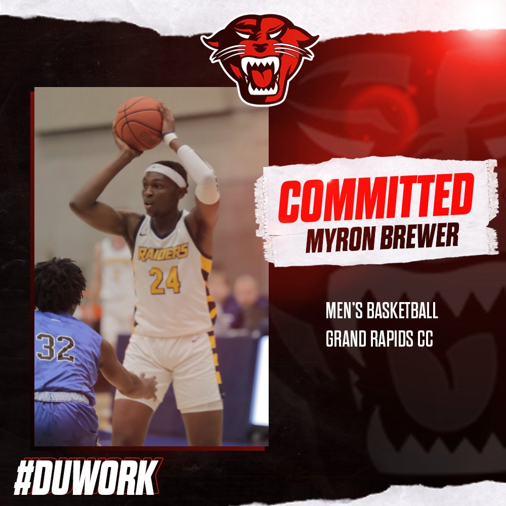 Men's Basketball Signing

Congratulations to Myron Brewer on his commitment to compete in basketball at Davenport University! Brewer comes to DU from Grand Rapids Community College in Grand Rapids, Michigan.

#DUWork
@DU_MensBBALL