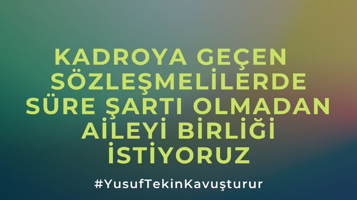 ailesizkdrolu's tweet photo. Aylardır kadroya geçenler olarak eş durumu tayininde sorun yok açıklaması bekledik, yapmadılar. 

Umudumuz Sizsiniz!

@RTErdogan  Cumhurbaşkanımızın 3 Ocak sözü yerde kalmasın!

Diyoruz ki; #YusufTekinKavuşturur https://t.co/HbnILjtcC6