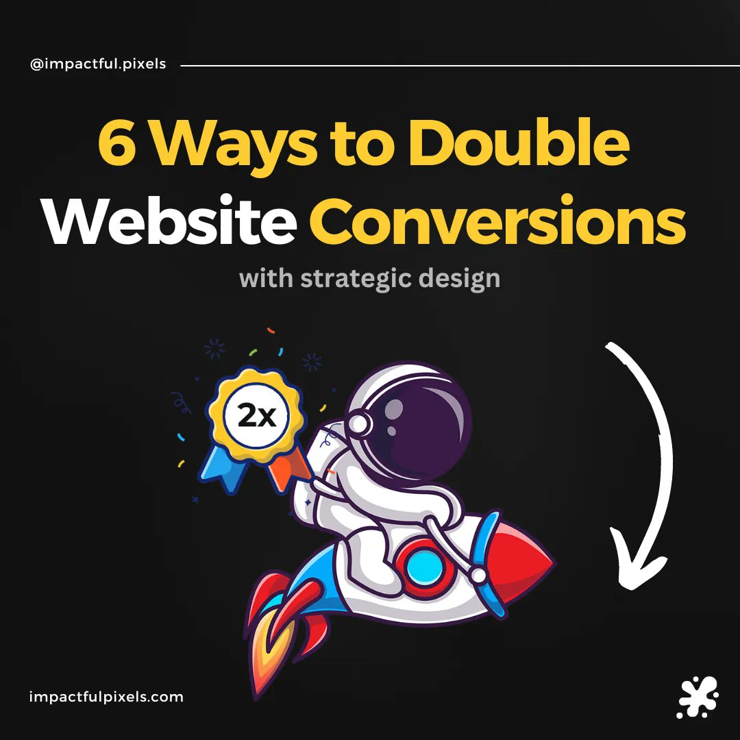 📣 DOUBLE your website conversions with strategic design. 

🚀 In this carousel, we'll explore 6 powerful ways to boost your online success. 

👇 Thread 👇 

❤️ Follow for more content!

#designtips #cro #conversionrateoptimization #designtutorial #digitalmarketingsuccess