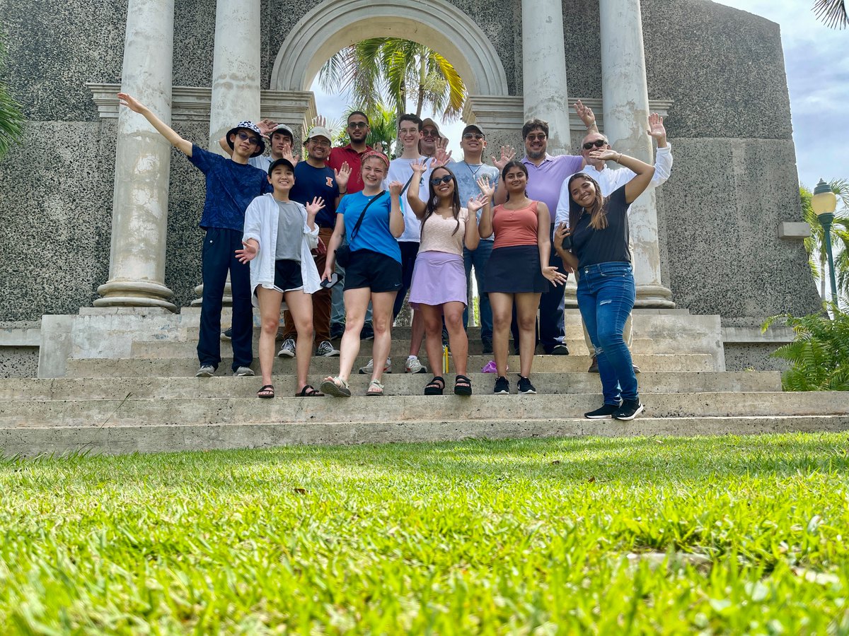 BioMASSlab's tweet photo. On Friday, we had a tour of the University of Puerto Rico at Mayagüez. We enjoyed learning about the history of the buildings and about the different university traditions that take place on campus. Here are our favorite photos! 📷 We ended the week with dinner with a view. 🌅 https://t.co/dqvYkTq3OS