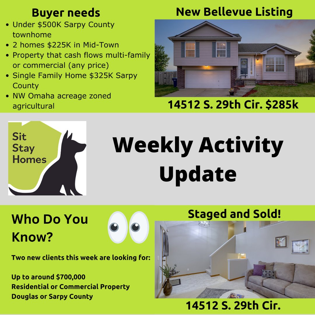 SitStayHomes's tweet photo. We have so many buyers! Are you or someone you know ready to take advantage of this seller's market?! 🏠⚡👋

#omahalistings #omaharealestate #nebraskarealestate #omahajobs https://t.co/28bIOwsOY6