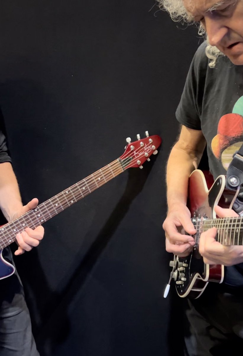 Just a normal day at the office working out Bohemian Rhapsody harmonies with Brian May before performing it in <a href="/wwrymusical/">We Will Rock You</a>