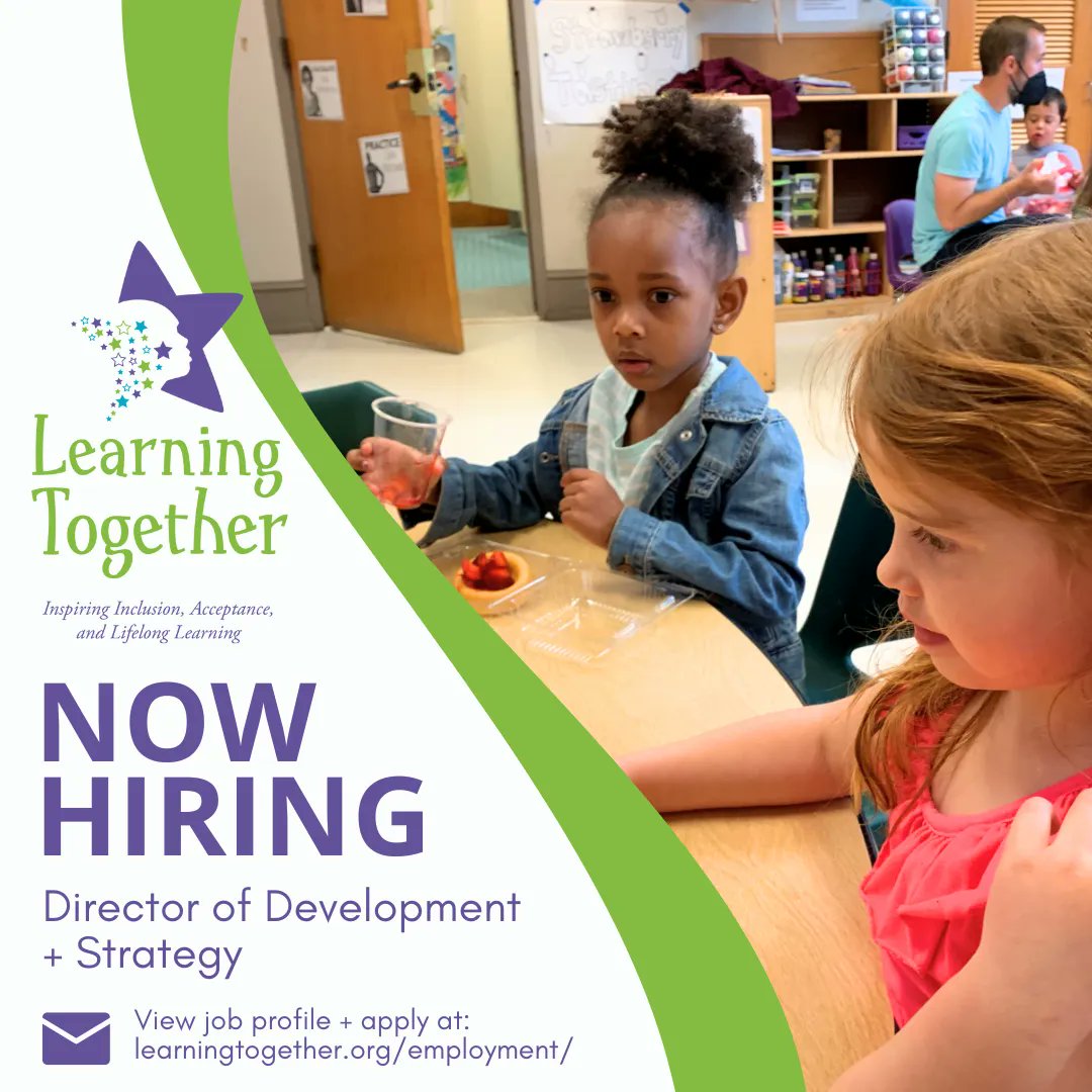 NOW HIRING // Learning Together is hiring a Director of Development + Strategy, responsible for building and leading efforts to advance Learning Together’s mission and develop the support base for new and expanding programs. To learn more and to apply: buff.ly/3IYxUBH.