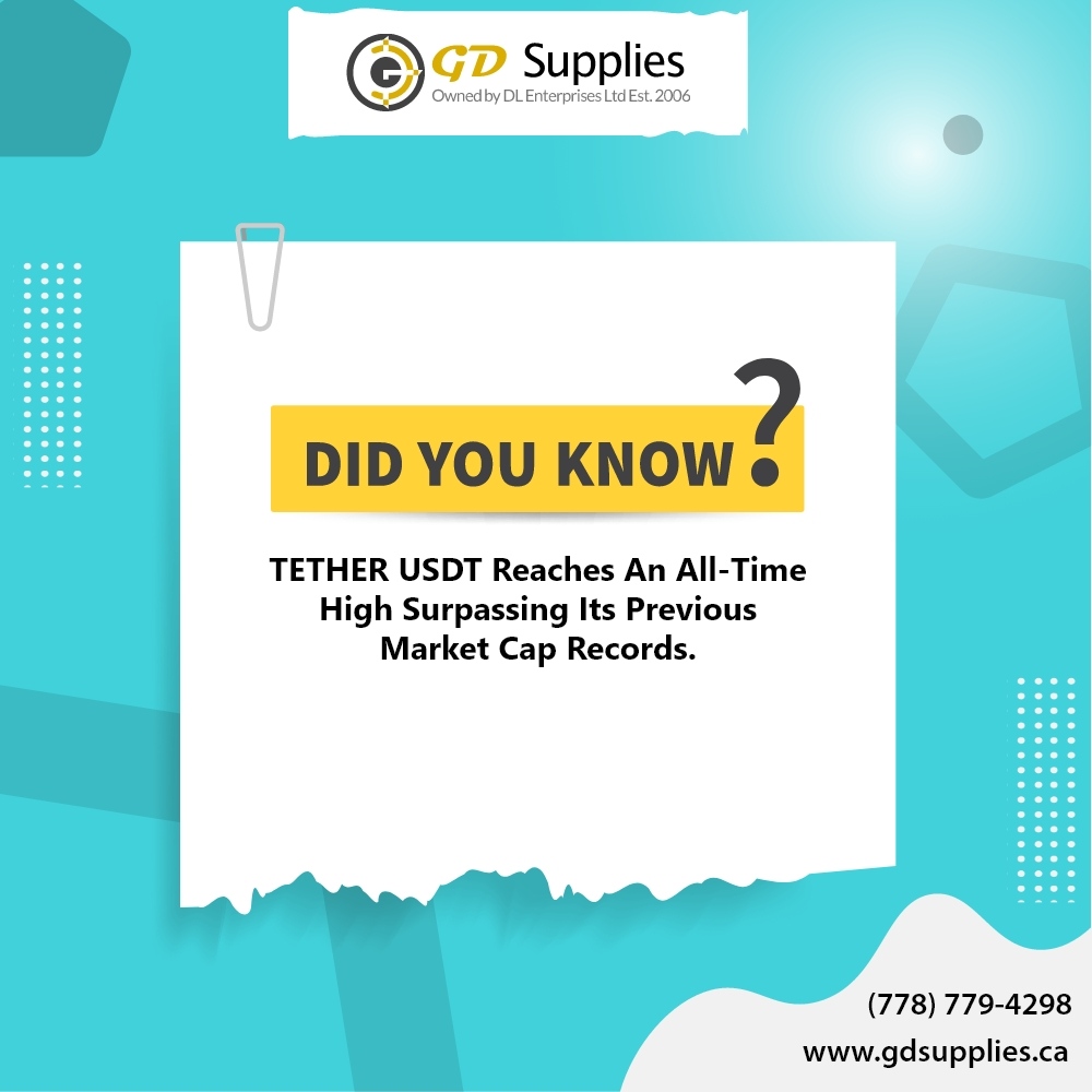 TETHER USDT Reaches An All-Time High Surpassing Its Previous Market Cap Records.
🌐Visit us: gdsupplies.ca
📞Call now: (778) 779-4298
#didyouknow #didyouknowthat #facts #tether #usdt #tetherfacts #usdtfacts #cryptocurrency #cryptoupdates #cryptocurriencies #cryptomining